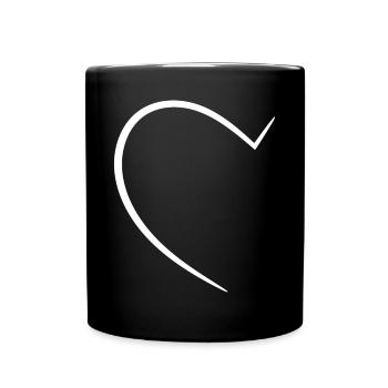 Half White Heart - Full Colour Mug - black - Front