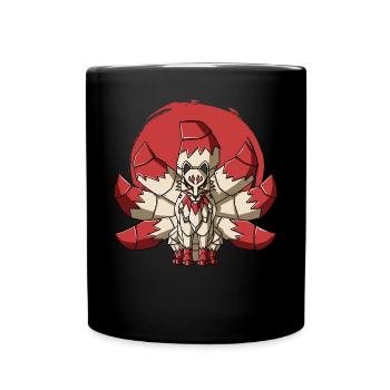 Cyborg Kitsune Nine Tailed Fox Cyber Punk Cyber Ge - Tasse einfarbig - Schwarz - Vorne