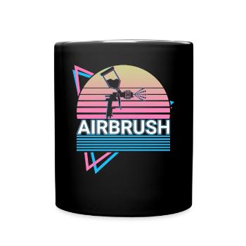 Airbrush Spray Paint Retro Gift - Full Colour Mug - black - Front