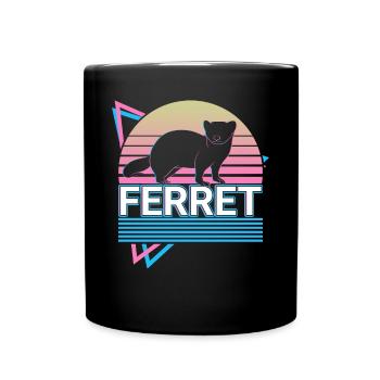 Ferret Retro Cadeau - Mug uni - noir - Devant