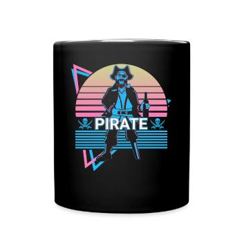 Pirate Rétro Cadeau - Mug uni - noir - Devant