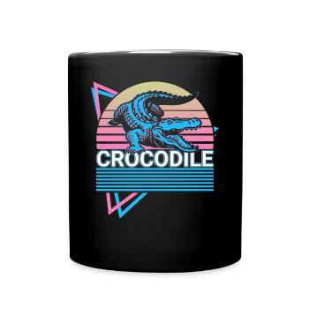 Krokodil Alligator Krokodil Retro Geschenk - Tasse einfarbig - Schwarz - Vorne