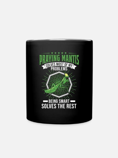 Gottesanbeterin Praying Mantis Fangschrecke - Tasse einfarbig - Schwarz