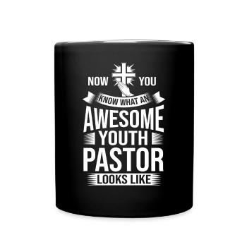 Youth Parish Church Pastor Christian - Full Colour Mug - black - Front
