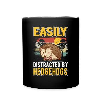 Facilement distrait par Hedgehogs Hedgehog - Mug uni - noir - Devant