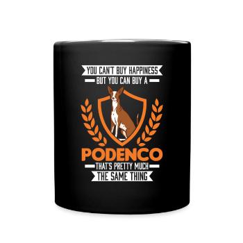 Podenco Geschenk Spanischer Windhund - Tasse einfarbig - Schwarz - Vorne