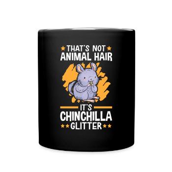 This is Chinchilla Glitter Woolly Mouse Rodent - Full Colour Mug - black - Front