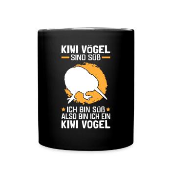 Kiwi Vögel sind süß Neuseeland Kiwi Vogel - Tasse einfarbig - Schwarz - Vorne