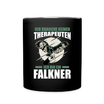 Falkner Falken Falknerei - Tasse einfarbig - Schwarz - Vorne