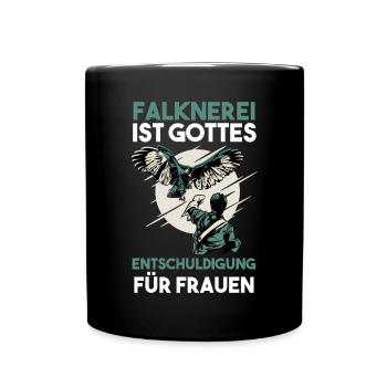 Falkner Falken Falknerei - Tasse einfarbig - Schwarz - Vorne