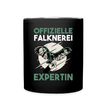 Falknerin Falken Falknerei - Tasse einfarbig - Schwarz - Vorne