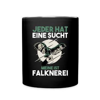 Falkner Falken Falknerei - Tasse einfarbig - Schwarz - Vorne