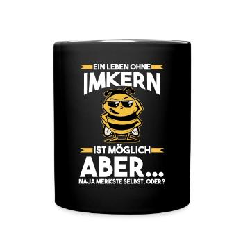 Biene Bienen Imkerei Honig Imker - Tasse einfarbig - Schwarz - Vorne