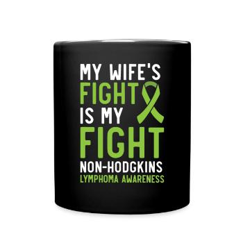 Le combat de ma femme est mon combat contre le lymphome non hodgkinien - Mug uni - noir - Devant