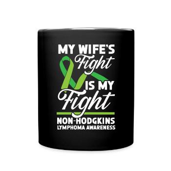 Le combat de ma femme est mon combat contre le lymphome non hodgkinien - Mug uni - noir - Devant