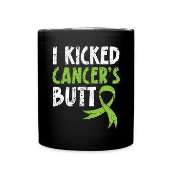 Ich trete Krebs Po Non-Hodgkin Lymphom Überlebenden - Tasse einfarbig - Schwarz - Vorne