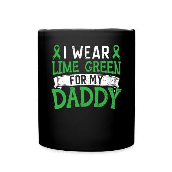 I Wear Lime Green For My Papa Non-Hodgkin Lymphoma - Full Colour Mug - black - Front