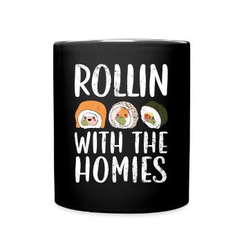 Rollin' With The Homies Food Lover Sushi japonais - Mug uni - noir - Devant