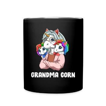 Oma Einhorn - Lustige Oma Zwillinge Enkelkinder - Tasse einfarbig - Schwarz - Vorne