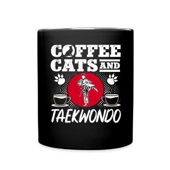 TKD Korean Martial Arts Tae Kwon - Tasse einfarbig - Schwarz - Vorne