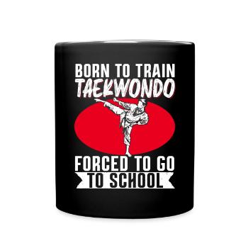 TKD Korean Martial Arts Tae Kwon - Tasse einfarbig - Schwarz - Vorne