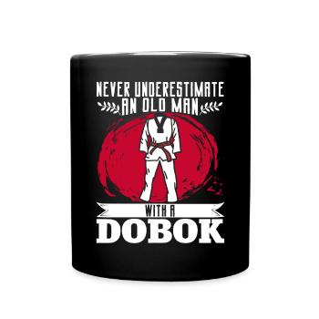 TKD Korean Martial Arts Tae Kwon - Tasse einfarbig - Schwarz - Vorne