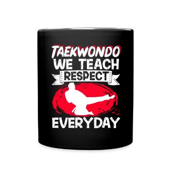 TKD Korean Martial Arts Tae Kwon - Tasse einfarbig - Schwarz - Vorne