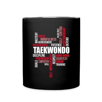 TKD Korean Martial Arts Tae Kwon - Tasse einfarbig - Schwarz - Vorne