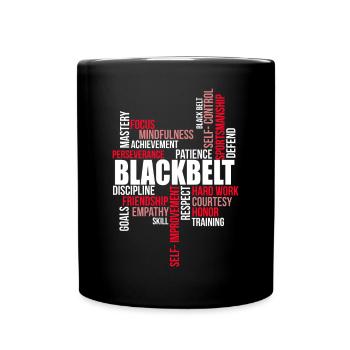 TKD Korean Martial Arts Tae Kwon - Tasse einfarbig - Schwarz - Vorne