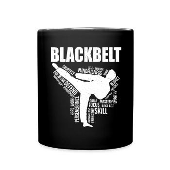 TKD Korean Martial Arts Tae Kwon - Tasse einfarbig - Schwarz - Vorne