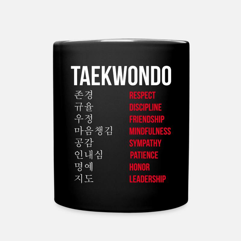 TKD Korean Martial Arts Tae Kwon - Tasse einfarbig - Schwarz
