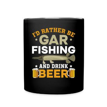 Garfish Je préférerais être Gar Pêcher et boire - Mug uni - noir - Devant