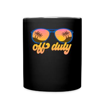 Sonnenbrille Strand Sonnenuntergang Retro Urlaub - Tasse einfarbig - Schwarz - Vorne