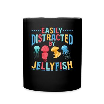 Méduses, que j’ai facilement distraites des méduses - Mug uni - noir - Devant