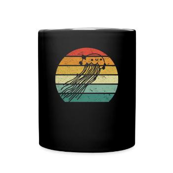 Méduse Amoureuse Méduse Rétro Qualle - Mug uni - noir - Devant