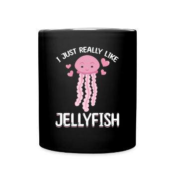 Méduses Méduses J’aime beaucoup les méduses - Mug uni - noir - Devant