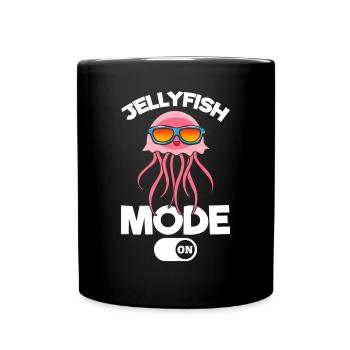 Jellyfish Mode on Cool Jellyfish with Sunglasses - Full Colour Mug - black - Front