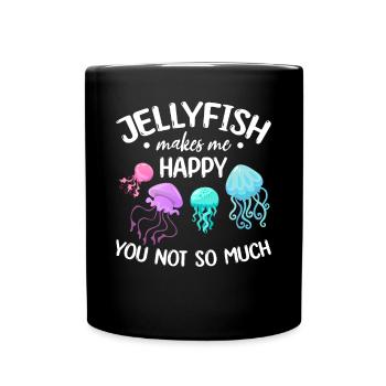 Les méduses me rendent heureux tu ne me fais pas tellement - Mug uni - noir - Devant