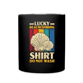 Beachcomber Beach Glass Lucky Beachcombing - Full Colour Mug - black - Front
