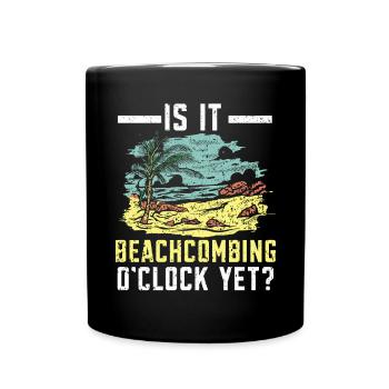 Is It Beachcombing Beachcomber Sea Glass Seashell - Full Colour Mug - black - Front