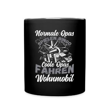 Opas Spielen Bingo Coole Opas Fahren Wohnmobil - Tasse einfarbig - Schwarz - Vorne