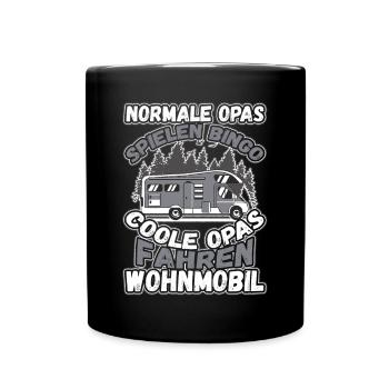 Opas Spielen Bingo Coole Opas Fahren Wohnmobil - Tasse einfarbig - Schwarz - Vorne