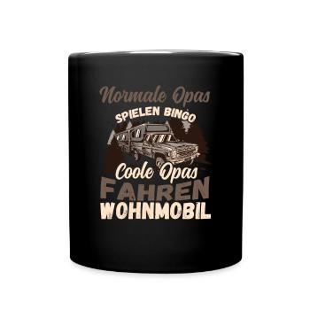 Opas Spielen Bingo Coole Opas Fahren Wohnmobil - Tasse einfarbig - Schwarz - Vorne