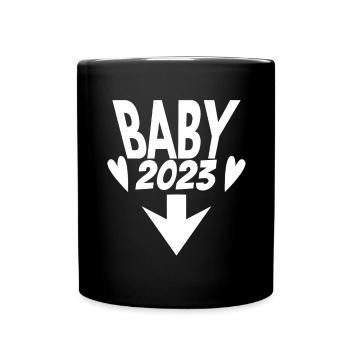 Baby 2023 Pregnant Pregnancy - Full Colour Mug - black - Front