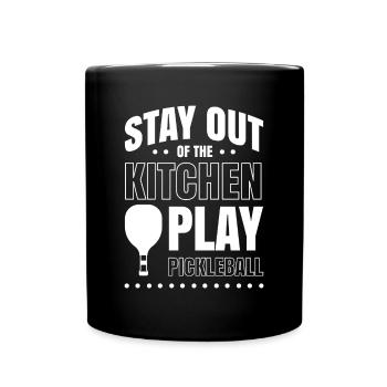 Restez en dehors de la cuisine Jouer au pickleball - Mug uni - noir - Devant