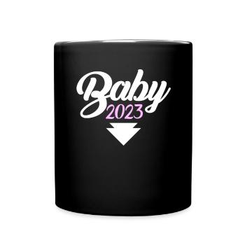 Fille enceinte 2023 - Mug uni - noir - Devant