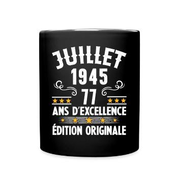 77 Ans Anniversaire Vintage Né(e) en Juillet 1945 - Mug uni - noir - Devant