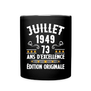 73 Ans Anniversaire Vintage Né(e) en Juillet 1949 - Mug uni - noir - Devant