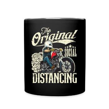 Le vintage original de la moto de distanciation sociale - Mug uni - noir - Devant