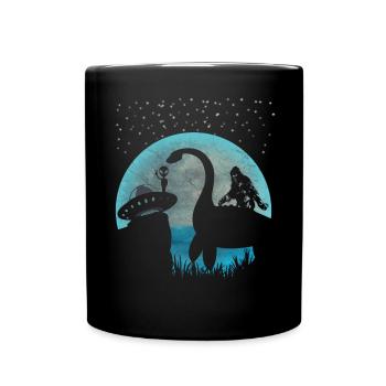 Glaube an Aliens, UFOs, Nessie, Bigfoot - Tasse einfarbig - Schwarz - Vorne